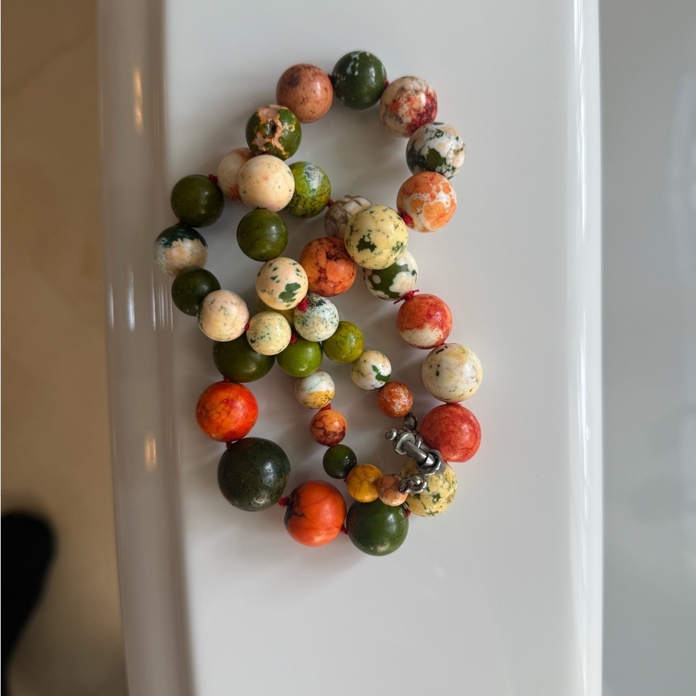 Multicolor Jasper Bead Necklace – Earth Tone Statement Piece - Picture 6 of 6